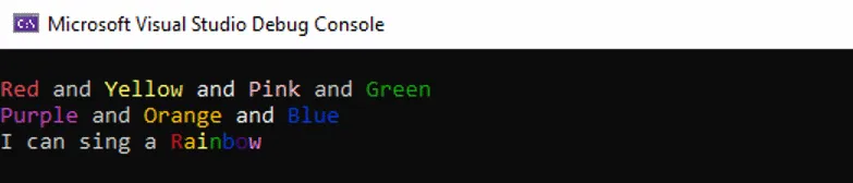 Colour text example 1