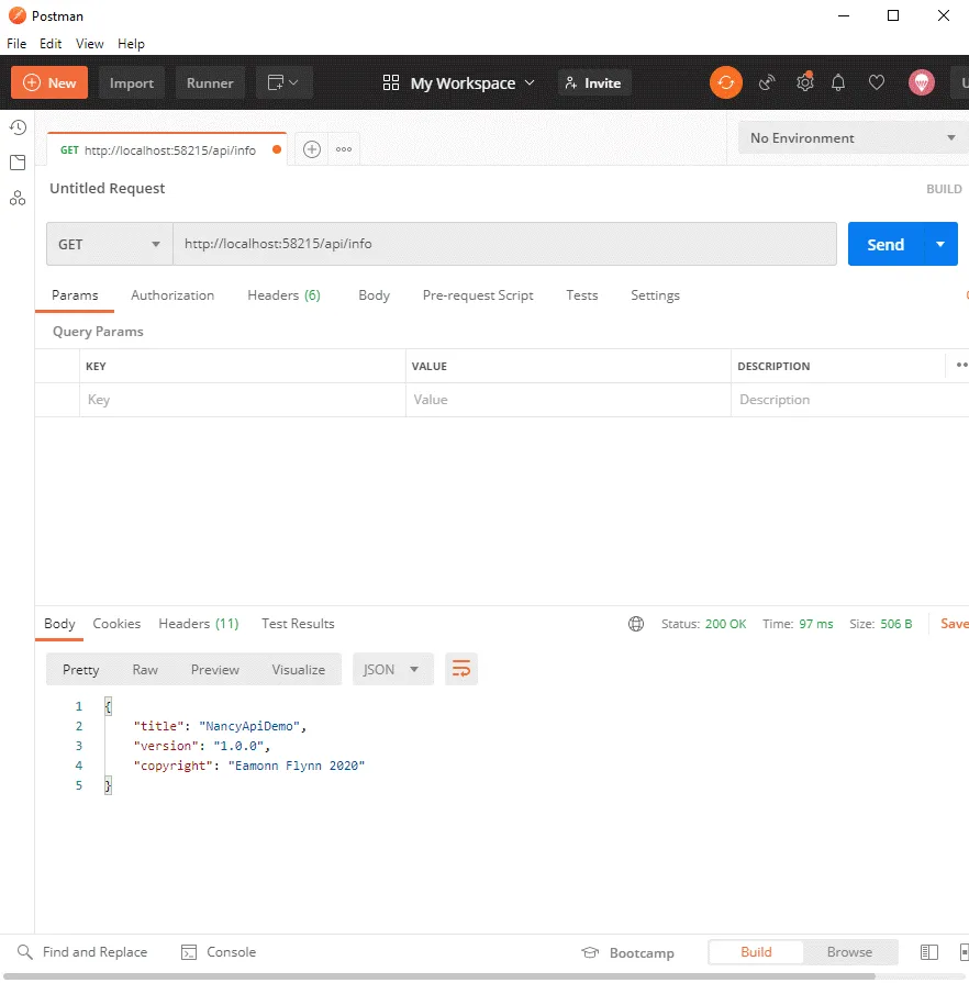 Nancy api in Postman