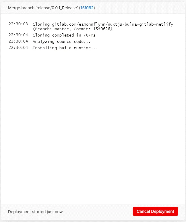 Vercel Activity log